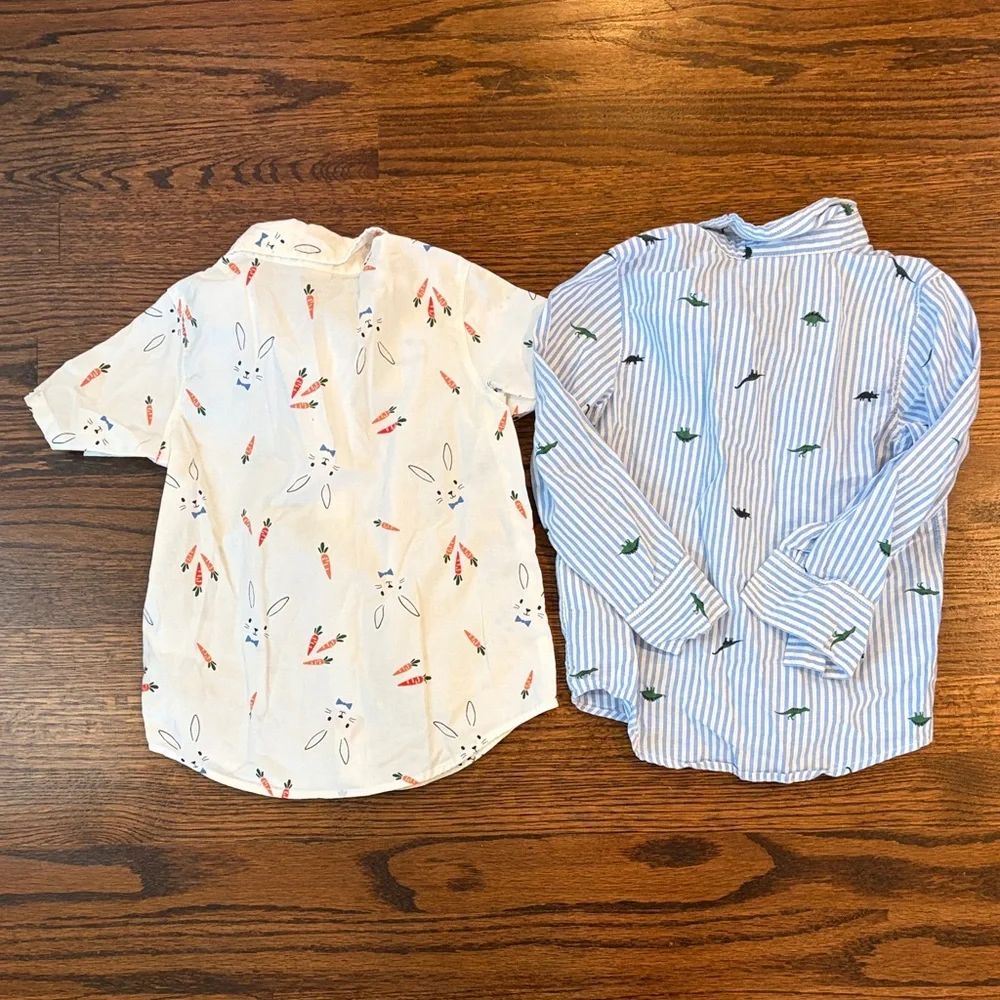 Bundle of Old Navy Kids Easter/Spring Button Down Shirts with Bow Ties